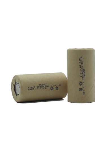 Sertec 1.2v Ni-cd Sc 2000 Mah Kağıt Şarjlı Pil 10c Başsız/flat Head