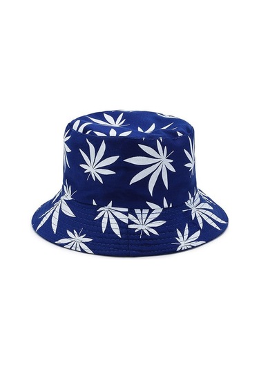 2 Plaj Eğlencesi Akçaağaç Yaprağı Baskılı Güneş Şapkası Ycggje Beyaz - Lacivert