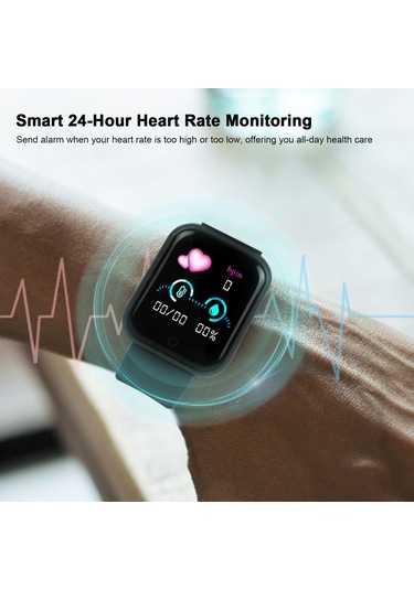 Vkemall Y68 1.44" Ips Tek Dokunmatik Ekran Akıllı Spor Saat