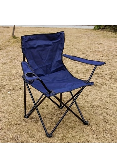 Fochsia Portatif Katlanır Kamp Sandalyesi 8 Ayaklı 150 Kg Navy Mavi Taşıma Çantalı Lacivert