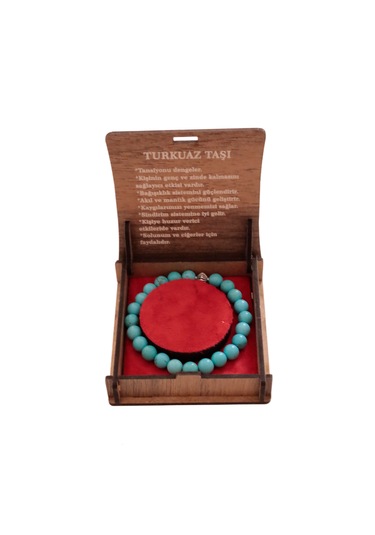 Turkuaz Doğal Taş 8 Mm Bileklik - Şıklık Ve Enerji Dolu Aksesuar Turkuaz