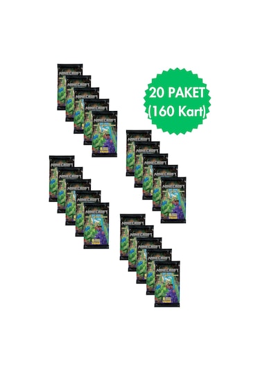Toyika Panini Lisanslı Minecraft Koleksiyon Trading Cards 8li X 20 Paket