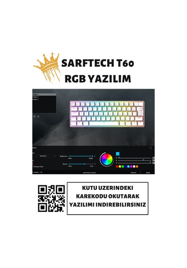 Miaextreme Sarftech T60 Beyaz Rgb Klavye Kablolu Gaming Oyuncu Klavyesi T60