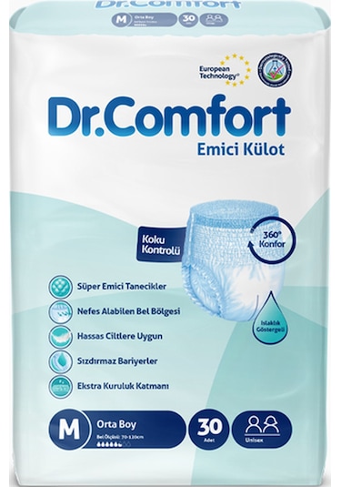 Dr.Comfort Emici Külot Yetişkin Hasta Bezi M 30'lu