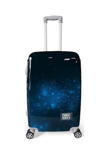 Coral High Renkli Desenli Pc Orta Boy Valiz 60cm 16827 Mavi
