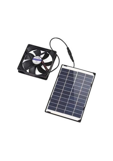 Trendooze Mini Güneş Fan 6w 12v, 3m Kablo, Köpek Evi Ve Kümes İçin
