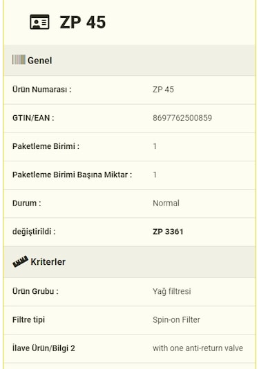 Zp45 Fil Filtre Bedford Jcb W930/15 P552819 Lf 3415