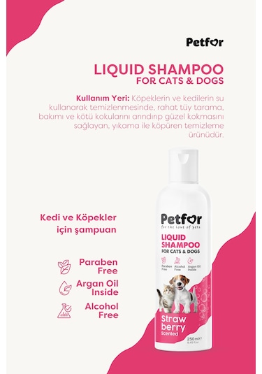 Kedi Ve Köpekler İçin Çilekli Şampuan 250 Ml