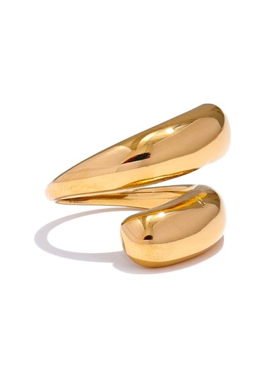 Altın Eetit Chic Benzersiz Paslanmaz Çelik Sıradışı Yüzük Suya Dayanıklı 18k Pvd Kaplama Basit Şık Metal Moda Takı Bijoux Hediye Altın