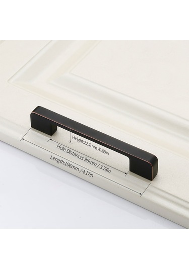 Kangvka Modern Minimalist Çelik Kapaklı Dolap Kolu, 96mm Delik Mesafesi, Siyah Kobalt Bakır Rengi, Çelik Malzeme