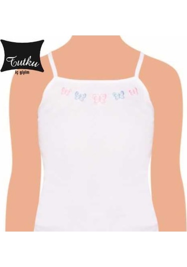 Tutku 0165 Kız Çocuk Atlet Ip Askılı Desenli Pamuk 6'Lı Paket