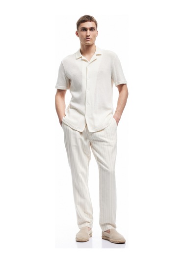 Koton Regular Fit Cep Detaylı Pamuklu Beli Lastikli Pantolon Bej 5sam40166hw Ekru