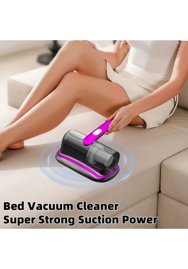 Elmpaly Mor Yatak Şarjlı El Süpürgesi Güçlü Emiş Usb Şarj Derin Temizlik