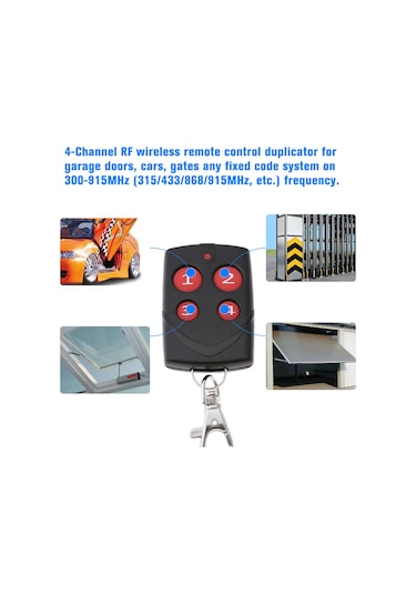 Youmex 4 Tuşlu Kopyalama Kumandası - Garaj Kapısı, Araba Ve Alarm Sistemleri İçin Evrensel Rf Kumanda 315/433/868/915mhz