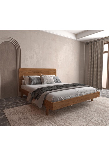 Soft Wood Ahşap Ceviz Karyola Kolay Kurulum-927 Tek Kişilik