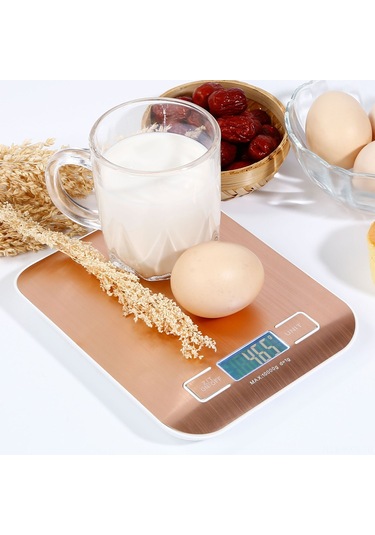 Kosona Gümüş Pembe Paslanmaz Çelik Mutfak Dijital Terazi, 10kg/1g Hassasiyet, 5 Ağırlık Birimi G/kg/lb/oz/ml , Otomatik Kapatma, Lcd Ekran Pil Yok Diğer