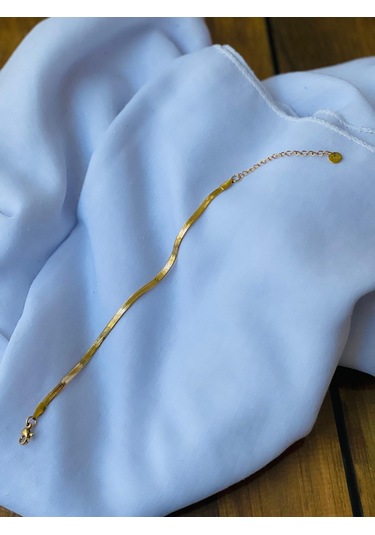 Mor Takı İtalyan Zincir Model Çelik Bileklik