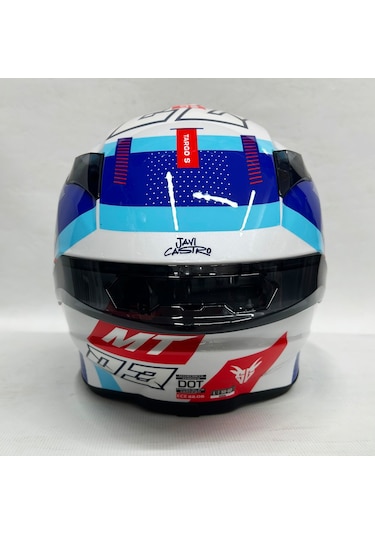 Mt Targo S Sergio Garcia D7 Şeffaf Vizörlü V-14B Motosiklet Kaskı