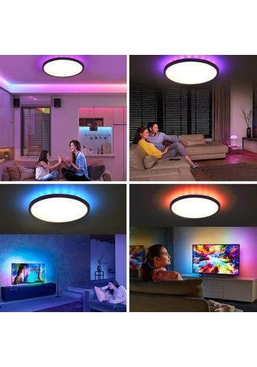 Opulentliving Rgbcw Beyaz Tavan Lambası Bt Uzaktan Kumanda Sonsuz Kısılabilir Yatak Odası Tavan Lambası Diğer