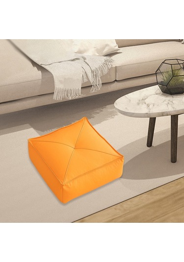Homyl Yer Minderi Kare Açık Veranda Ofis Koltuğu Turuncu Turuncu