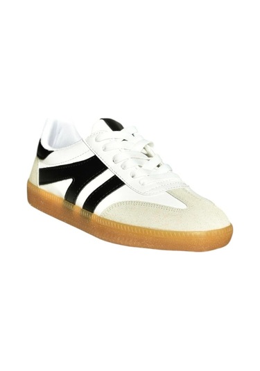 Fox Shoes U652861409 Beyaz/siyah Kadın Spor Ayakkabı Sneakers Beyaz/siyah-suni Deri