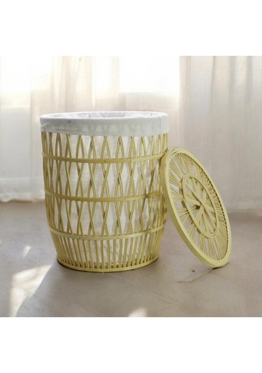 T.concept Dekoratif Dayanıklı Çok Amaçlı Bambu Sepet Büyük Boy L