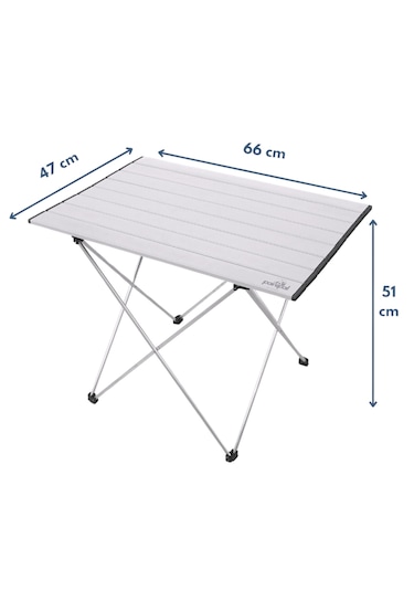 Panipal Alüminyum, Katlanabilir Kamp Ve Piknik Masası, Taşıma Çantalı M Gri