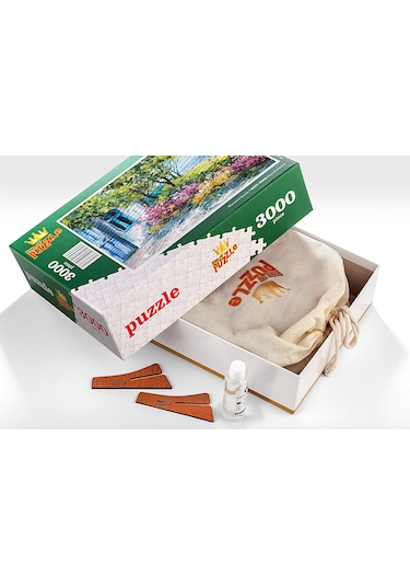 King Of Puzzle Mavi Pencere Ahşap Puzzle 3000 Parça