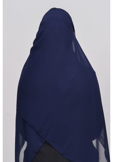 Altobeh Zarif Taşlı Drapeli Hazır Pratik Şifon Kadın Tesettür Şal - Lacivert