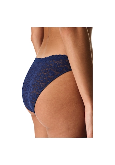 Penti Lacivert Easy Lace Dantel V Model Slip Külot