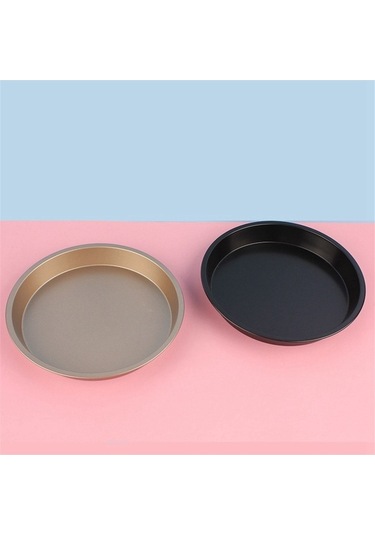 Ulzyvf Yuvarlak Pizza Tepsisi Siyah Plakası Pizza Pişirme Tepsisi 7ın Xm Siyah