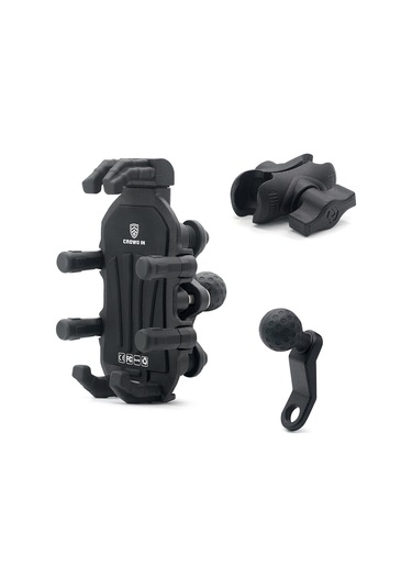 Motosiklet Dikiz Aynası Dağı Alüminyum Alaşımlı Şok Emici Cep Telefonu Tutucu Siyah Siyah