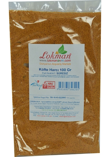 Lokman Avm Köfte Harcı Baharat Karışımı 100 G