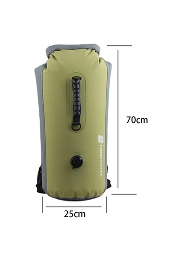 Luckstone 35L Şişme Su Geçirmez Kuru Çanta Sırt Çantası Tote Yüzme Rafting Drifting Için Kova Çantası - Yeşil