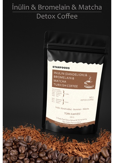 Inülin Ve Bromelain Coffee 100 Gr. Türk Kahvesi Filtre Kahve No: 1 Detox Coffee İnce Öğütülmüş