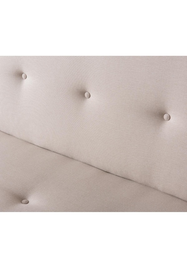 Pafu Zola Üçlü Yataklı Koltuk - Krem Keten Krem