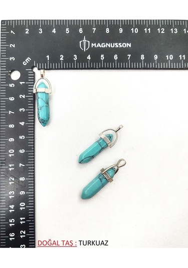 Malakit Piramit Doğal Taş Kolye Ucu Turkuaz