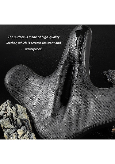 Jeehugo Ergonomik Geniş Bisiklet Oturagi - Çift Şok Emici Toplu Dizayn - Dağ Yolu Bisikletleri İçin Konforlu Siyah Oturak Siyah