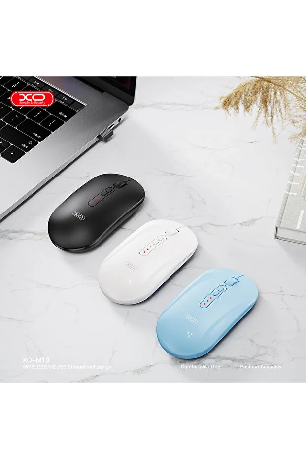 Xo-m13 Tri-mode Kablosuz Aerodinamik Bluetooth Wireless Sessiz Mouse Sı Yah -