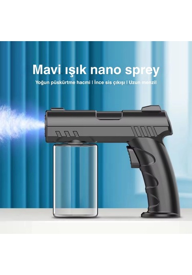 Shopytech 280 Ml Nano Mavi Işıklı Şarjlı Sprey Tabancası Kablosuz Atomizer İnce Sis & 1 1.5 M Menz