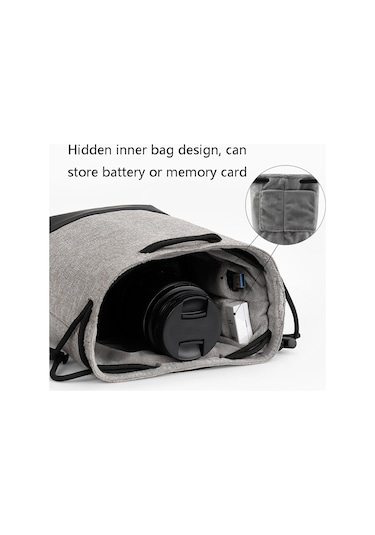 Baona Su Geçirmez Mikro Slr Kamera Çantası Koruyucu Kapak İpli Kılıf Çantası, Renk: Büyük Gri Diğer