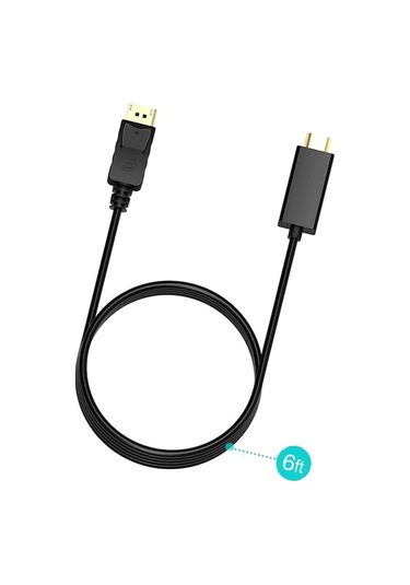 Trendooze Homyl Dp Kablo Adaptörü, Altın Kaplama, Siyah 1.8m