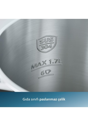 Philips 7000 Serisi Çift Yalıtımlı Su Isıtıcısı, 1,7 L Kapasite,