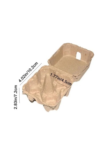 Honmex Dayanıklı Kağıtlı Yumurta Kutusu, Yeniden Kullanılabilir Ve Yığılabilir, 10 Adet, 10.2x10.2x7.2 Cm Haki