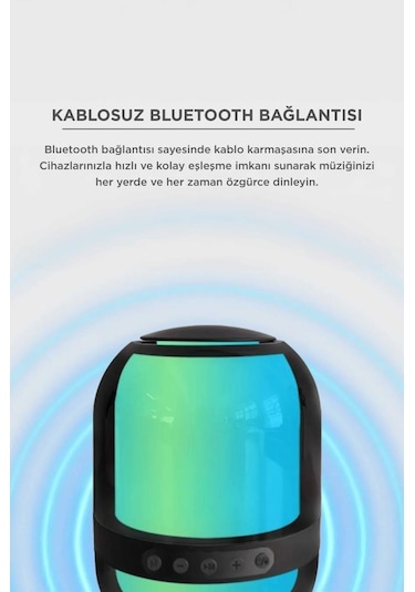Torima GTS-2149 Bluetooth 5.0 Taşınabilir RGB Işıklı Kablosuz Hoparlör