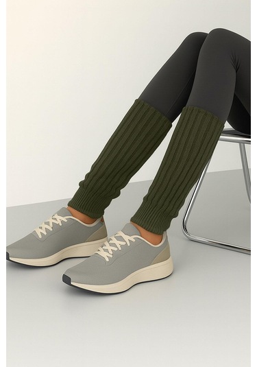 3 Çift Basic Kalın Pamuk Karışımlı Tozluk Krem-haki