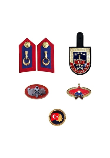 Jandarma Harici Metal Brove 5 Li Tam Takım Set Kırmızı
