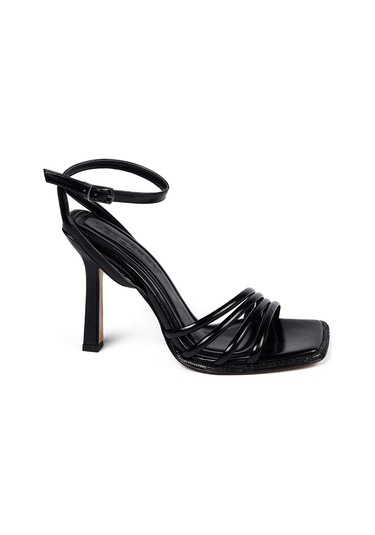 Bestello Taşlı Neolit Taban Ince Topuklu 281-2023 Kadın Sandalet Siyah