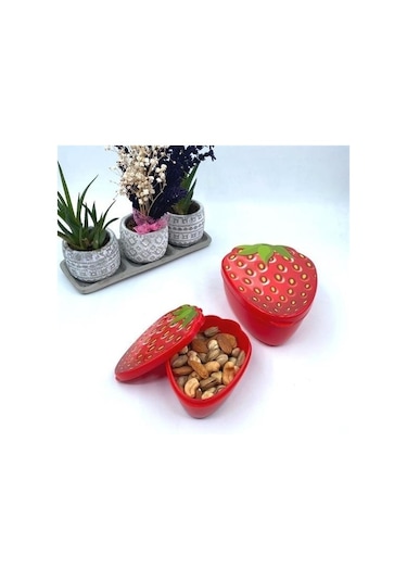 Buffer 2'li İç İçe Geçebilen Çilek Model Saklama Ve Beslenme Kabı Seti 550 Ml + 250 Ml Çok Renkli