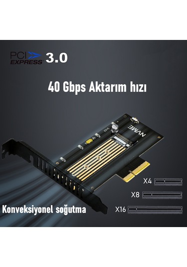 JEYI SK-5 M.2 NVMe (M-Key) to PCIe 3.0 x4 RGB ADAPTÖR